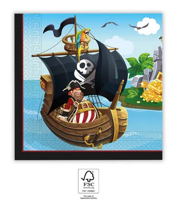 Pirate Island napkin, 20 pcs, 33x33 cm, FSC