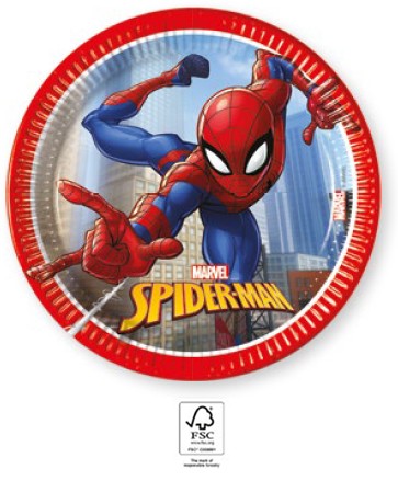 Spiderman Crime Fighter paper plate 8 pcs 20 cm FSC