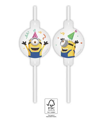 Minions The Rise of Gru paper straw, 4 piece set FSC