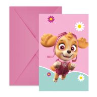 Paw Patrol Skye and Everest party invitation 6 pcs FSC