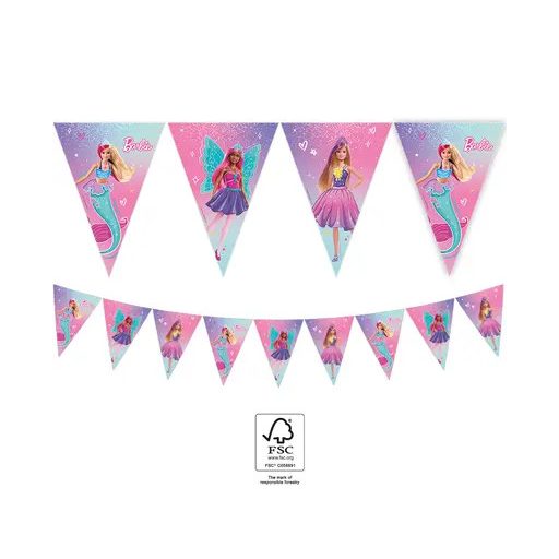 Barbie Fantasy flag garland FSC 2.3 m