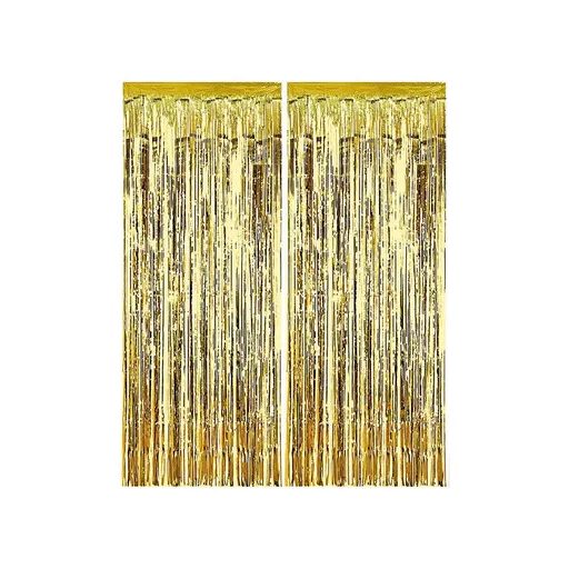Colour Gold Curtains, 2 m long curtain for doorways