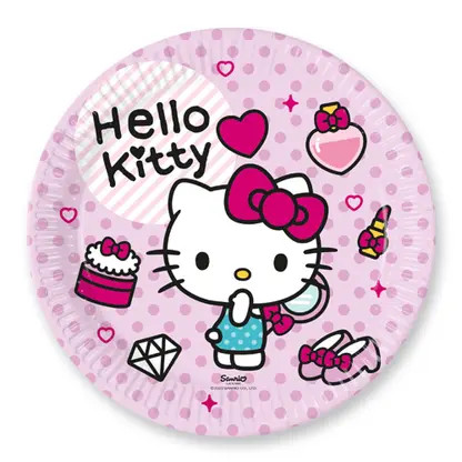 Hello Kitty Fashion Paper Plate (8 pieces) 23 cm FSC