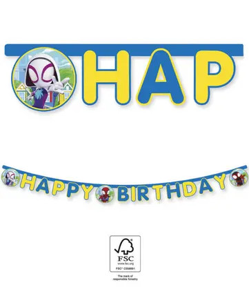 Spiderman Spidey Happy Birthday Banner FSC 2 m