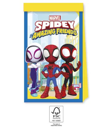 Spiderman Spidey paper bag 4 pcs FSC