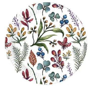 Flower Herbs Paper Plate 8 pcs 23 cm
