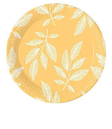 Orange Leaves Paper Plate (8 pieces) 23 cm