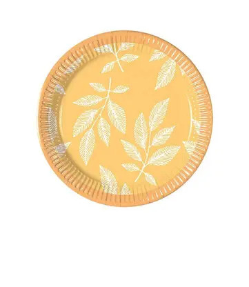 Flower Orange Leaves Leaf Paper Plate 8 pcs 20 cm