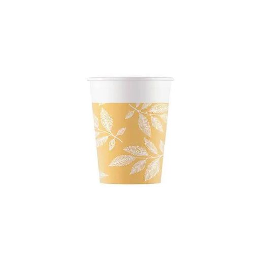 Flower Orange Leaves Leaf paper cup 8 pcs 200 ml
