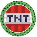 Minecraft Green paper plate 8 pcs 23 cm FSC