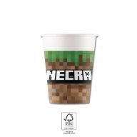 Minecraft Green paper cup 8 pcs 200 ml FSC