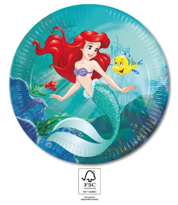 Disney Princess Ariel Paper Plate (8 pieces) 23 cm FSC