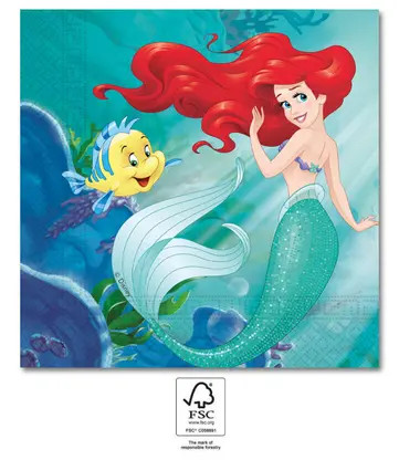 Disney Princess Ariel Napkin (20 pieces) 33x33 cm
