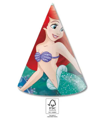 Disney Princess, Ariel Curious Party hat, hat 6 pieces FSC