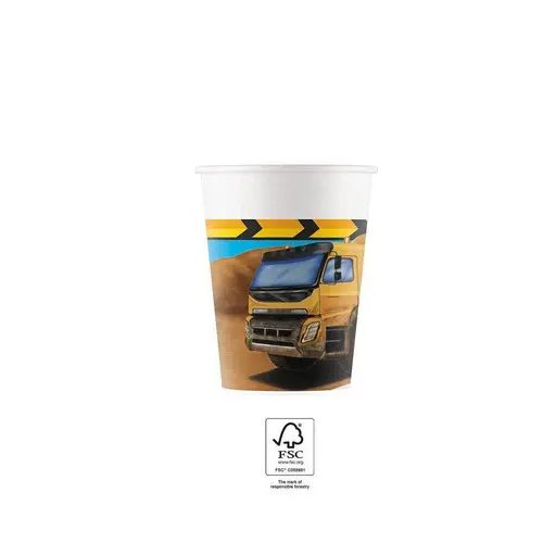 Construction Grabber paper cup 8 pcs 200 ml FSC