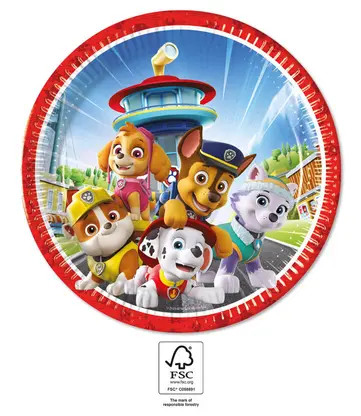 Paw Patrol Rescue Heroes paper plate 8 pcs 23 cm FSC