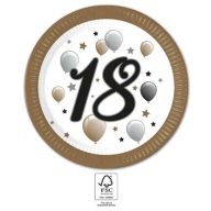   Happy Birthday Milestone Happy Birthday 18 paper plates 8 pcs 23 cm FSC