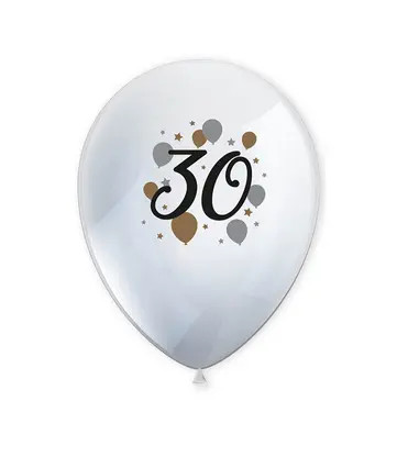 Happy Birthday 30 Milestone air-balloon, balloon 6 pcs 11 inch (27,5 cm)