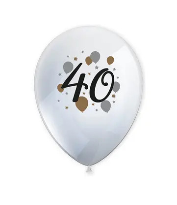 Happy Birthday 40 Milestone air-balloon, balloon 6 pcs 11 inch (27,5 cm)