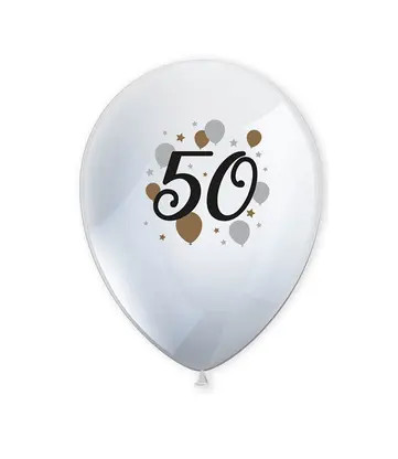 Happy Birthday 50 Milestone air-balloon, balloon 6 pcs 11 inch (27,5 cm)