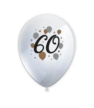 Happy Birthday 60 Milestone air-balloon, balloon 6 pcs 11 inch (27,5 cm)