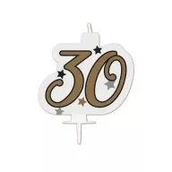   Happy Birthday Milestone Happy Birthday Gold Cake Candle, Number 30 Candle