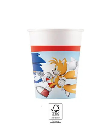 Sonic the Hedgehog Sega Cup Paper (8 pieces) 200 ml FSC