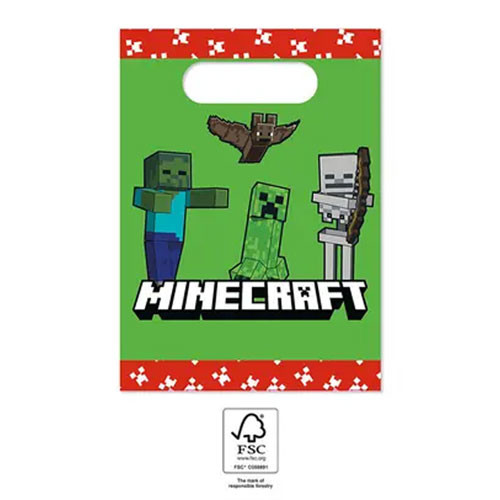 Minecraft Green paper gift bag 4 pcs.