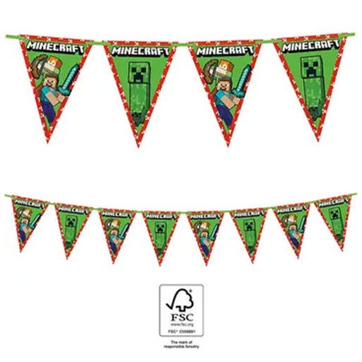 Minecraft Green flag garland FSC 2.3 m