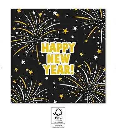Happy New Year Flares Napkin (20 pieces) 33x33 cm