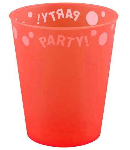Party Orange Fluorescent Orange micro premium plastic cup 250 ml