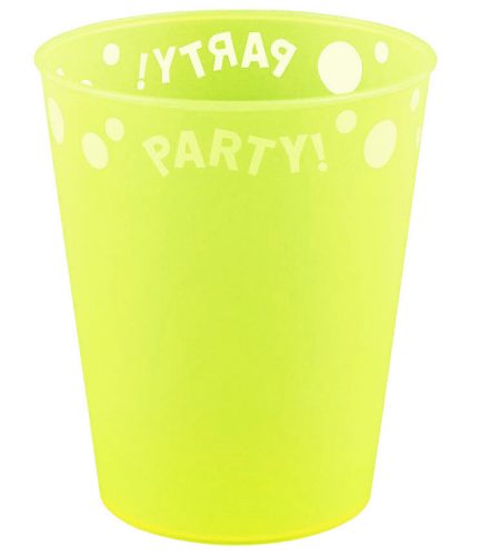 Yellow Fluorescent micro premium plastic cup 250 ml