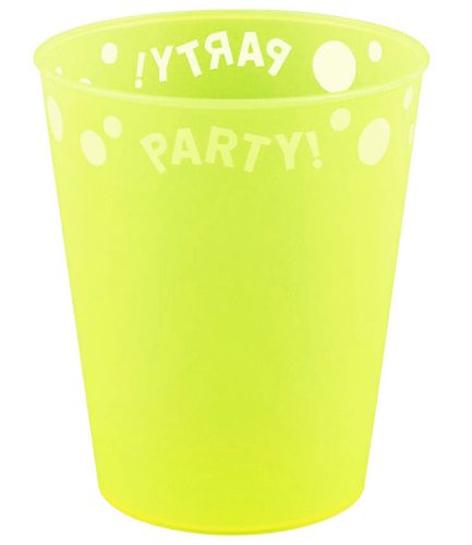 Party Yellow Fluorescent Yellow micro premium plastic cup 250 ml