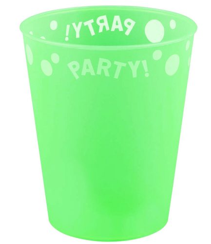 Party Green Fluorescent Green micro premium plastic cup 250 ml