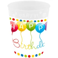   Happy Birthday Streamers Happy Birthday micro premium plastic cup 250 ml