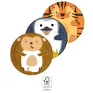 Animals Zoo paper plate 8 pcs 23 cm FSC