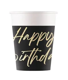 Happy Birthday Elegant Happy Birthday paper cup 8 pcs 200 ml FSC
