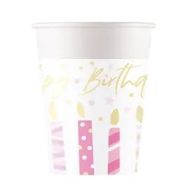   Happy Birthday Candles Happy Birthday paper cup 8 pcs 200 ml FSC