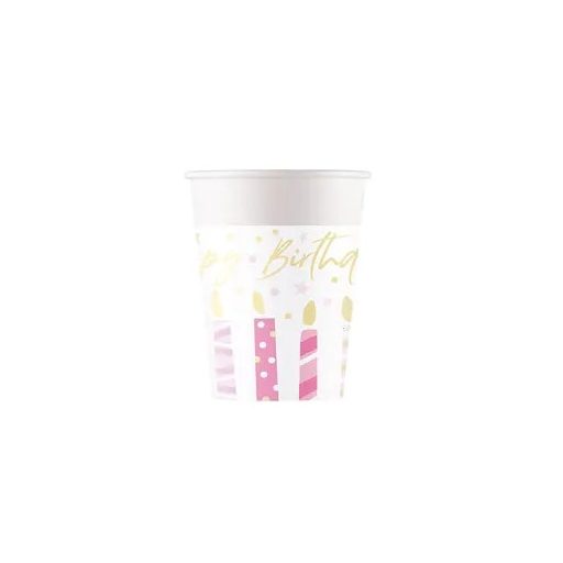 Happy Birthday Candles Happy Birthday paper cup 8 pcs 200 ml FSC
