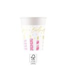 Happy Birthday Candles Happy Birthday paper cup 8 pcs 200 ml FSC