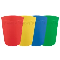 Colour Mixed micro premium plastic cup set 4 pieces 250 ml