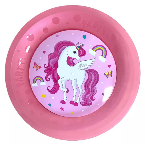 Unicorn Rainbow Colors micro premium plastic dinner plate 4-piece set 21 cm