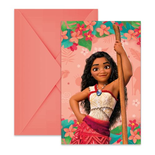 Disney Vaiana Sailing Spirit party invitation 6 pieces FSC