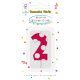 Colour Pink Pattern Number 2 cake candle