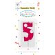 Colour Pink Pattern Number 5 cake candle