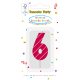 Colour Pink Pattern Number 6 cake candle