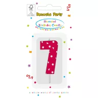 Colour Pink Pattern Number 7 Birthday Candle