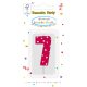 Colour Pink Pattern Number 7 Birthday Candle
