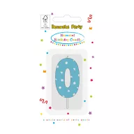 Colour Light Blue Number 0 candle