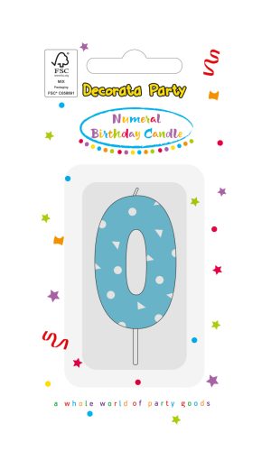 Colour Light Blue Number 0 candle